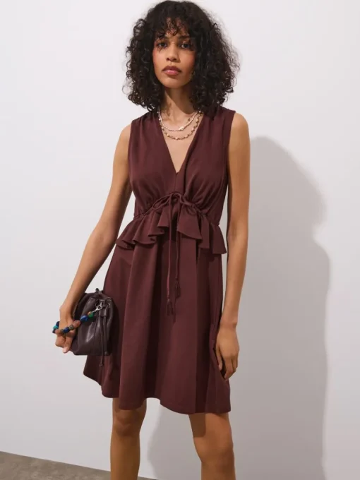 Bestsellers|Kleider, Overalls>MOHITO Minikleid aus Baumwolle Dunkelbraun