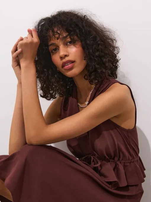 Bestsellers|Kleider, Overalls>MOHITO Minikleid aus Baumwolle Dunkelbraun