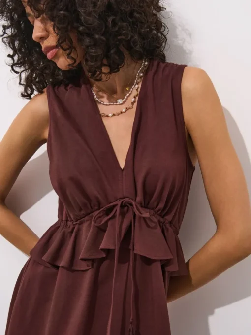 Bestsellers|Kleider, Overalls>MOHITO Minikleid aus Baumwolle Dunkelbraun