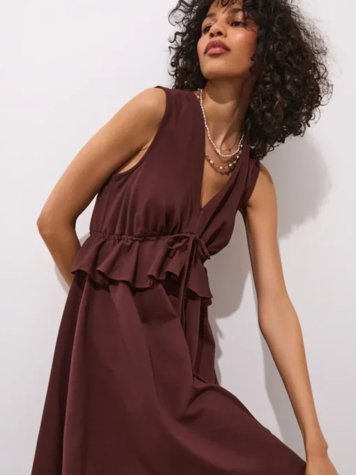 Bestsellers|Kleider, Overalls>MOHITO Minikleid aus Baumwolle Dunkelbraun