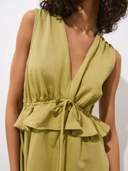 Frühlingskleider|Kleider, Overalls>MOHITO Minikleid aus Baumwolle Olivgrün