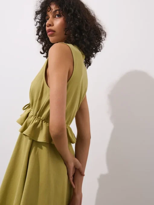 Frühlingskleider|Kleider, Overalls>MOHITO Minikleid aus Baumwolle Olivgrün
