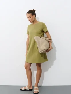 Frühlingskleider|Kleider, Overalls>MOHITO Minikleid aus Baumwolle Grün