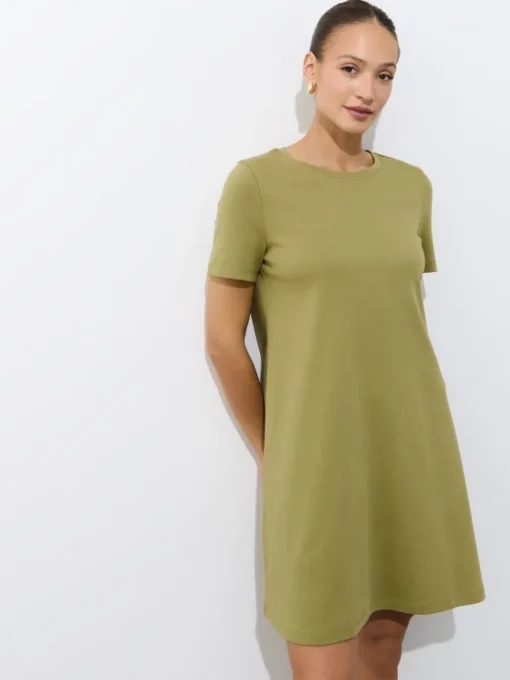 Frühlingskleider|Kleider, Overalls>MOHITO Minikleid aus Baumwolle Grün