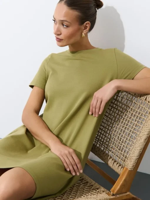 Frühlingskleider|Kleider, Overalls>MOHITO Minikleid aus Baumwolle Grün