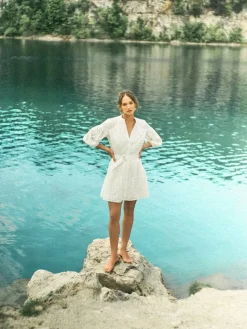 Kleider, Overalls|Entdecke Alles>MOHITO Minikleid aus Baumwolle Creme