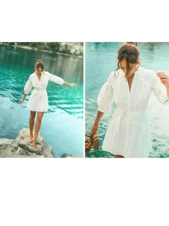 Kleider, Overalls|Entdecke Alles></noscript>MOHITO Minikleid aus Baumwolle Creme