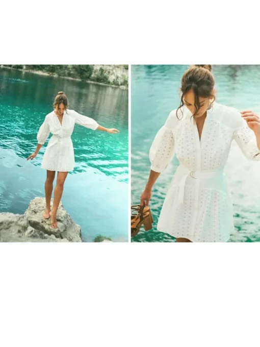Kleider, Overalls|Entdecke Alles>MOHITO Minikleid aus Baumwolle Creme