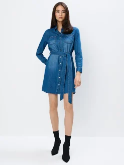 Minikleider|Kleider, Overalls>MOHITO Minikleid aus Jeans Blau
