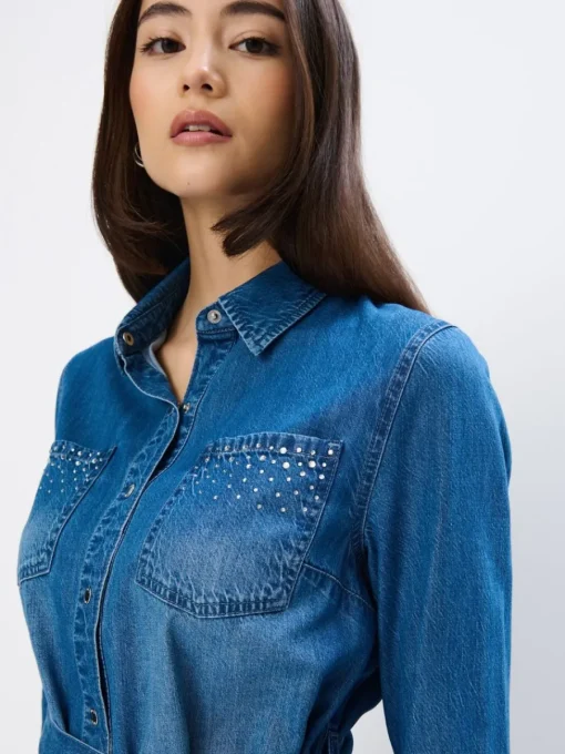 Minikleider|Kleider, Overalls>MOHITO Minikleid aus Jeans Blau