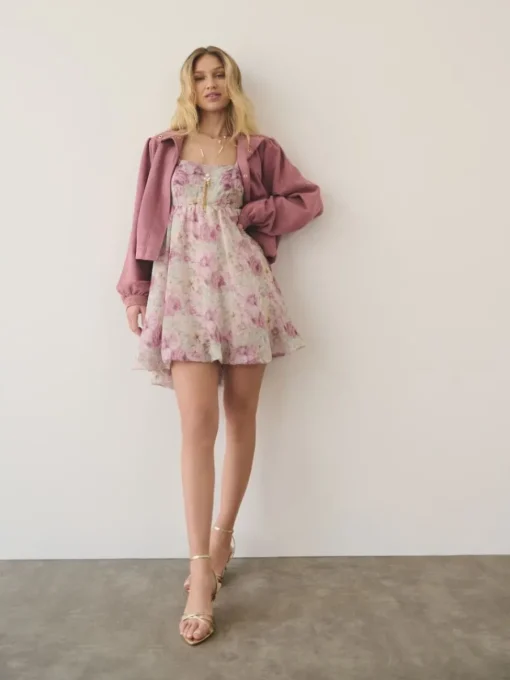 Kleider, Overalls|Entdecke Alles>MOHITO Minikleid mit Blumenmuster Pink