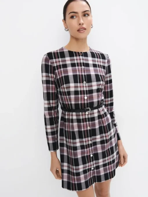 Minikleider|Kleider, Overalls>MOHITO Minikleid mit Gürtel Dunkelviolett