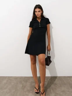 Coming Soon!>MOHITO Minikleid mit Kragen Schwarz
