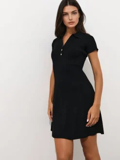 Coming Soon!>MOHITO Minikleid mit Kragen Schwarz