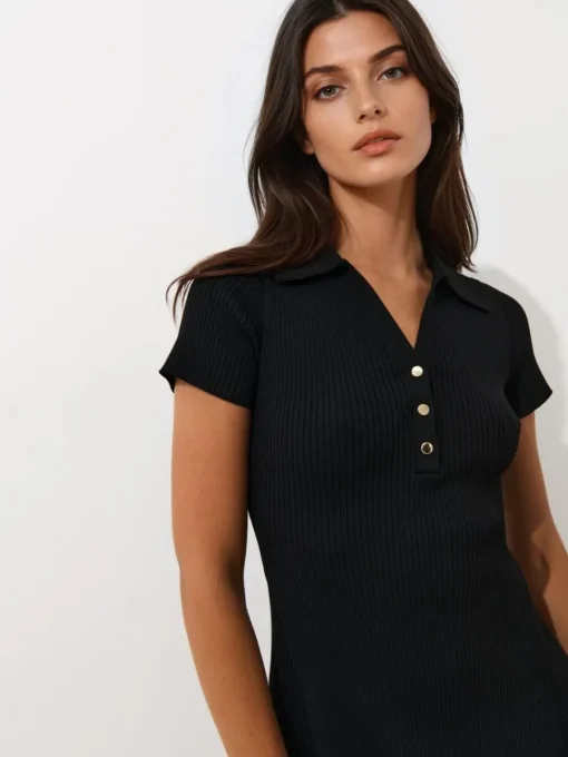 Coming Soon!>MOHITO Minikleid mit Kragen Schwarz