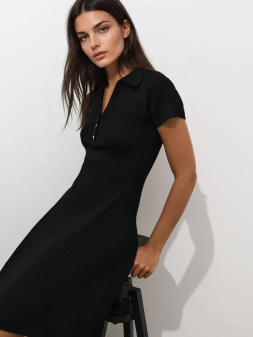Coming Soon!>MOHITO Minikleid mit Kragen Schwarz