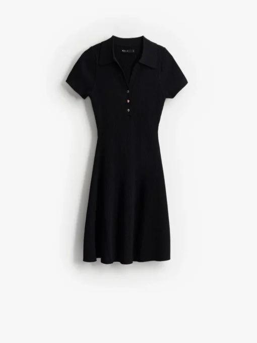 Coming Soon!>MOHITO Minikleid mit Kragen Schwarz