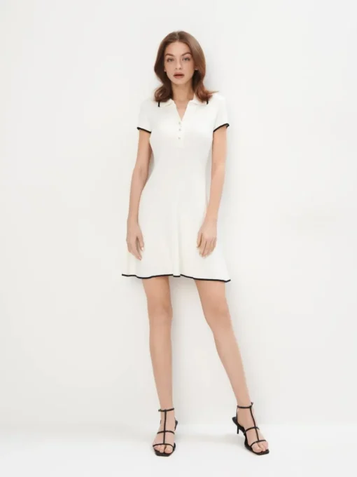 Minikleider|Kleider, Overalls>MOHITO Minikleid mit Kragen Creme