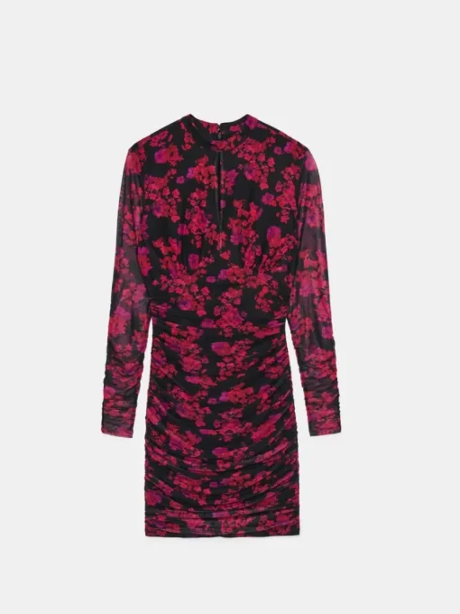 Geblümte Kleider|Kleider, Overalls>MOHITO Minikleid mit Raffung Schwarz