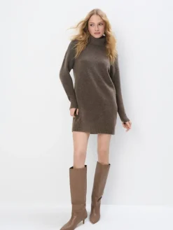 Minikleider|Kleider, Overalls>MOHITO Minikleid mit Rollkragen Dunkelbraun