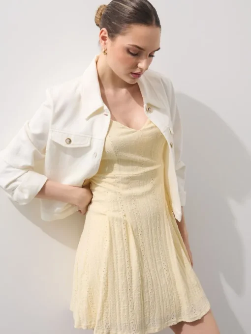 Coming Soon!>MOHITO Minikleid mit Trägern Hellgelb
