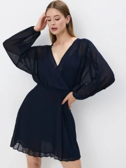 Frühlingskleider|Kleider, Overalls>MOHITO Minikleid mit V-Ausschnitt Navy