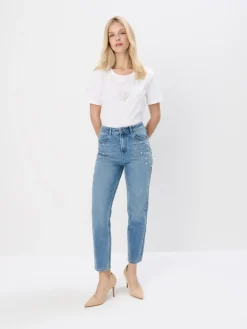 Jeans>MOHITO Mom-Jeans im Slim-Fit Blau