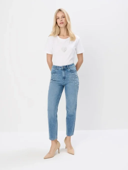 Jeans>MOHITO Mom-Jeans im Slim-Fit Blau
