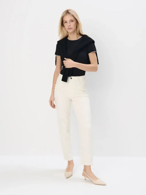 Jeans>MOHITO Mom-Jeans im Slim-Fit Creme