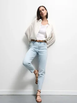 Am Häufigsten Ausgewählt|Jeans>MOHITO Mom-Jeans im Slim-Fit Blau
