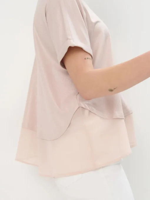 Blusen, Hemden>MOHITO Oberteil mit Glitzerdetails Pastellrosa