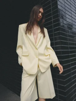 Blazer>MOHITO Oversize-Blazer Hellgelb