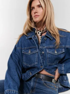 Jacken, Mäntel></noscript>MOHITO Oversize-Denimjacke Blau