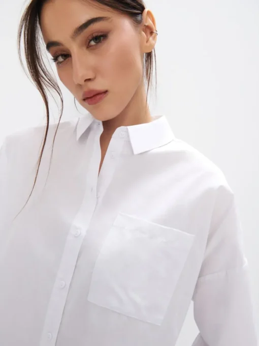 Blusen, Hemden>MOHITO Oversize-Hemd aus Baumwolle Weiu00df