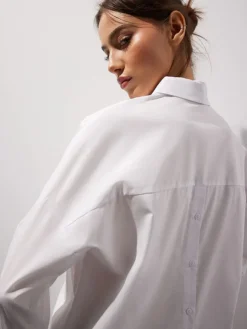Blusen, Hemden></noscript>MOHITO Oversize-Hemd aus Baumwolle Weiu00df