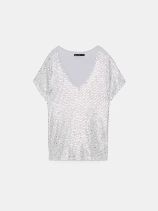 Blusen, Hemden>MOHITO Oversize-Top mit Schimmereffekt Grau