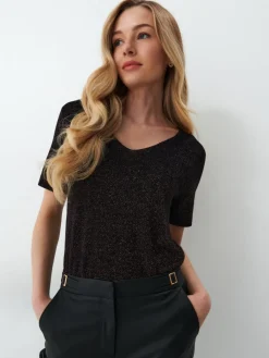 Blusen, Hemden>MOHITO Oversize-Top mit Schimmereffekt Schwarz