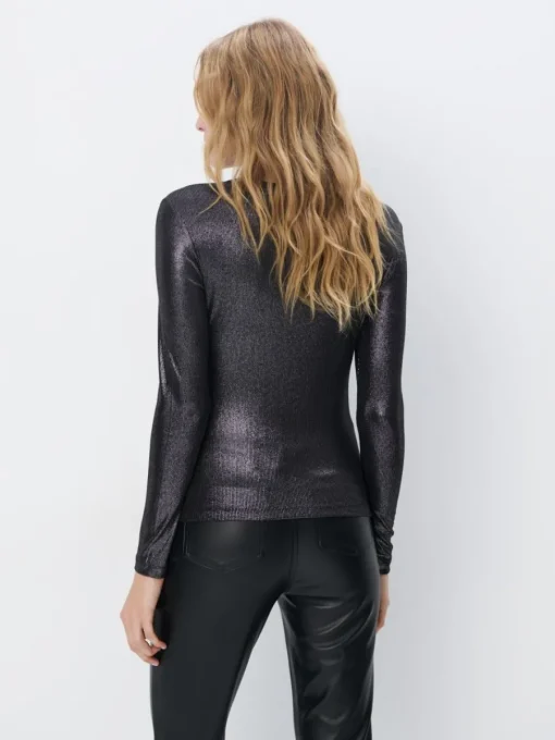 Blusen, Hemden>MOHITO Oversize-Top mit Schimmereffekt Grau