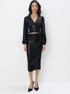 Blusen, Hemden>MOHITO Paillettenbluse Schwarz
