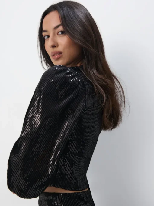 Blusen, Hemden>MOHITO Paillettenbluse Schwarz