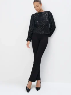 Blusen, Hemden>MOHITO Paillettenbluse Schwarz