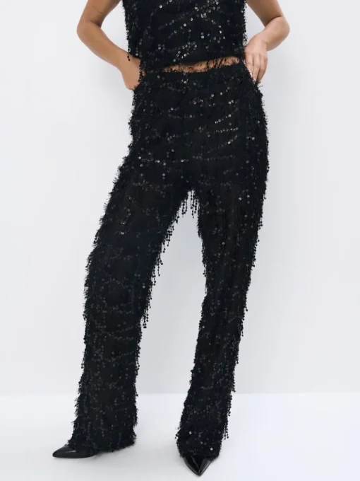 Hosen>MOHITO Paillettenhose Schwarz