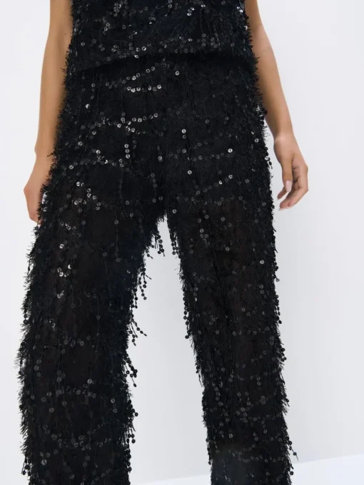 Hosen>MOHITO Paillettenhose Schwarz