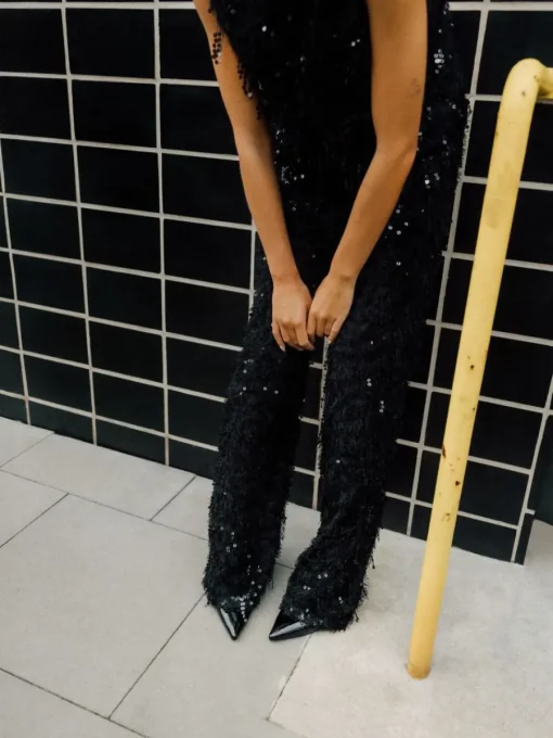 Hosen>MOHITO Paillettenhose Schwarz