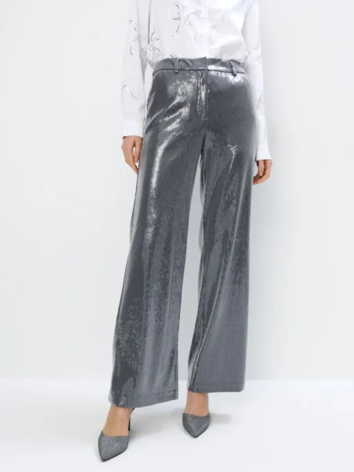 Hosen>MOHITO Paillettenhose Grau