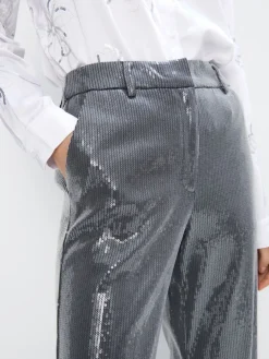 Hosen></noscript>MOHITO Paillettenhose Grau