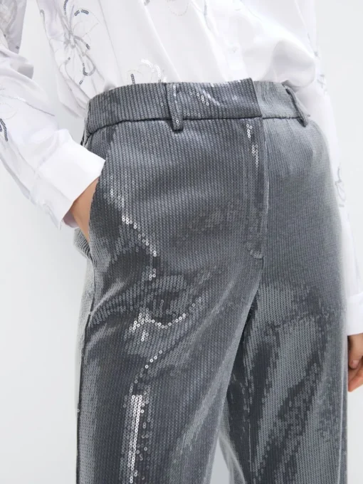 Hosen>MOHITO Paillettenhose Grau