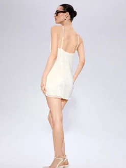 Kleider, Overalls|Entdecke Alles>MOHITO Paillettenkleid Creme