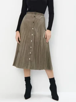 Röcke>MOHITO Plissee-Midirock Khaki