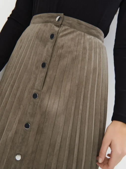 Röcke>MOHITO Plissee-Midirock Khaki
